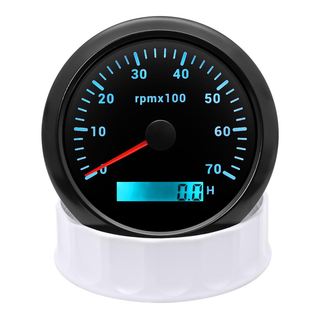 85mm Digital LED 7 Color Backlight 85mm Tachometer 3000/4000/6000/7000/8000 RPM Optional Gauge For Marine Boat Motorcycle Car