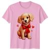 Puppy Dog Red Bow Hearts Animals Dogs Unisexs TShirt Unisexs Tee Graphic Unisex