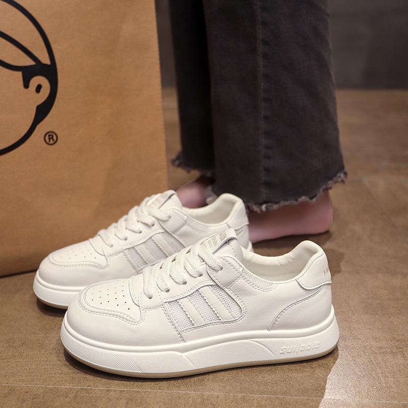 Casual Women's Shoes Are Versatile and Super Hot 2025 Summer Shoes Thin Little White Shoes Women's New Flat Bottom Mesh Breathable