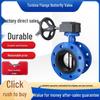 DN50 Cast Iron Soft Seal Flanged Butterfly Valve with Turbine Worm Gear