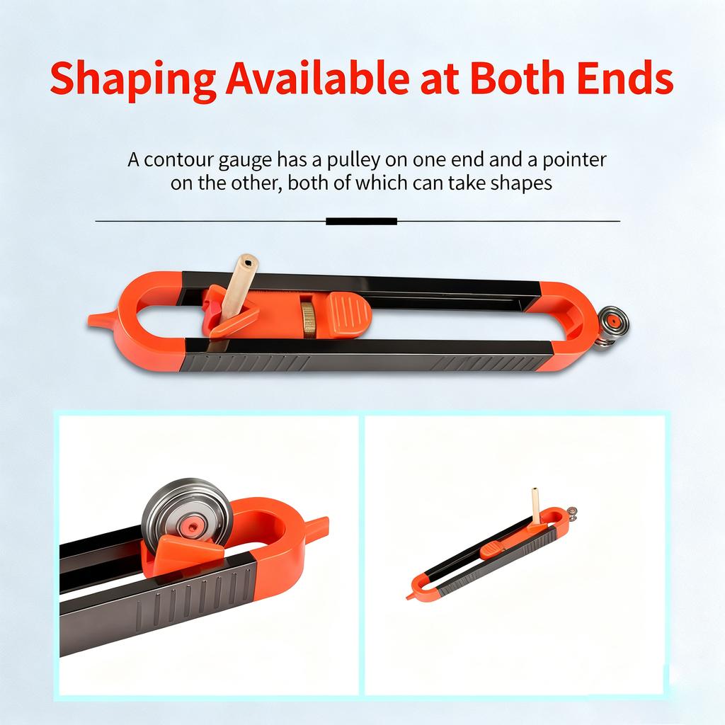New Profile Scribing Ruler - Contour Gauge with Adjustable Lock, Precise Woodworking Measuring Tool & Profile Duplicator