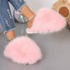 Fashion New Winter Women Fashion Fur Slippers Fluffy Cute Plush Women Luxury Outdoor Anti Slip Durable Flat Bottom Slippers Slides Women