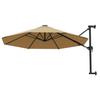vidaXL Sonnenschirm zur Wandmontage mit Metall-Mast 300 cm Taupe