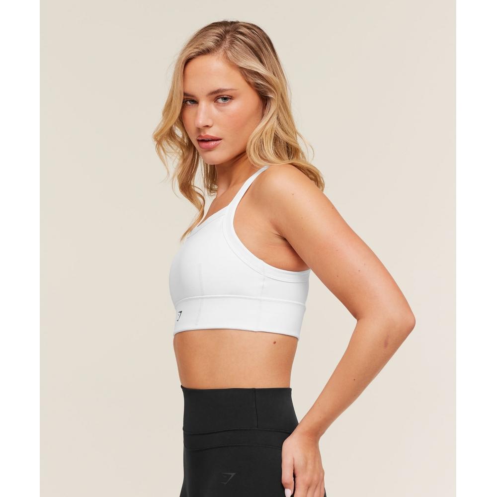 Gymshark Compression Sports Bra Gs White B4b6h Wb57