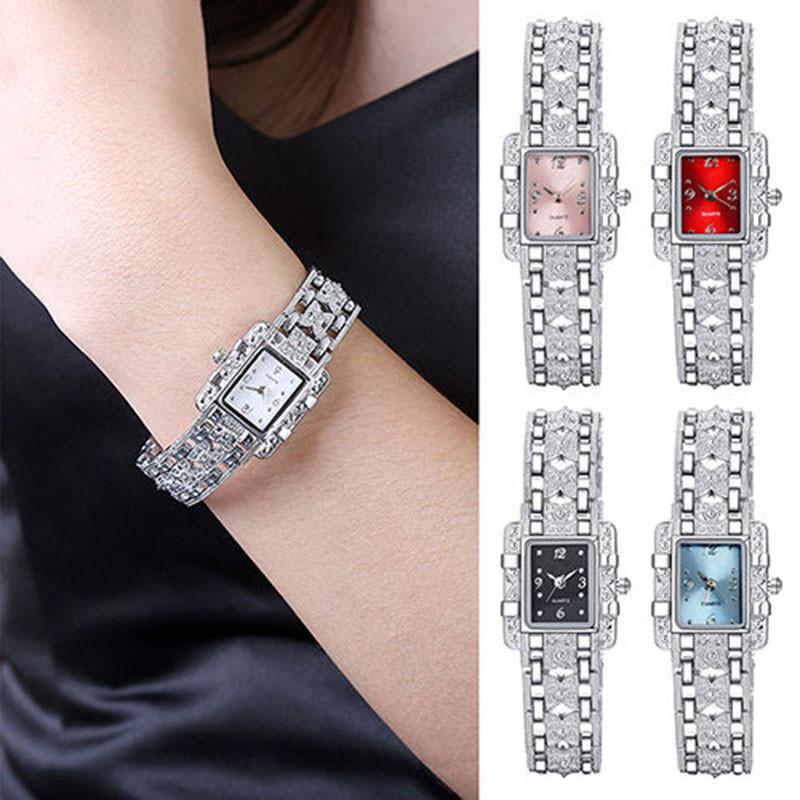 Elegant Roman Style Women's Watch With Sparkling Accents And Alloy Band