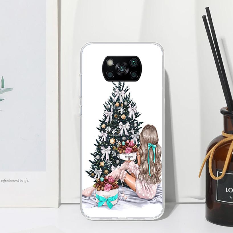 

Christmas Girls Tree Gift Phone Case For Xiaomi Poco X7 X6 X5 M7 M8 Pro F7 Ultra Redmi 15C 15 13C 13 12C 12 10 10C 10A Art Funda Xiaomi Poco X5