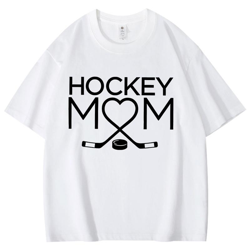 Fashion Like Hockey Mom Print Cotton Tshirt Soft Print Top Unisex Tee Clothing Casual Oneck Short Sleeve Trendy Urban Street