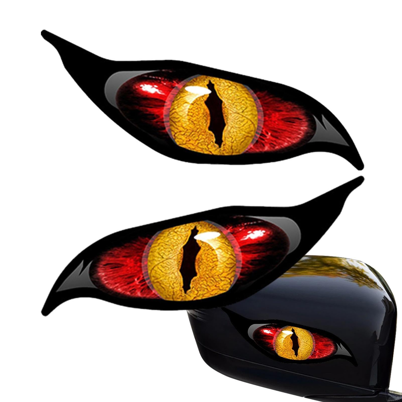 

Car Eye Stickers - Eye Car Decal Mirror Sticker,2 Reflective Eye Stickers Scary Simulation 20*7.5cm жёлтый