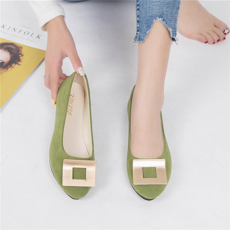 Women Girls Solid Big Size Slip On Flat Shallow Comfort Casual Single Shoes 23 Colors