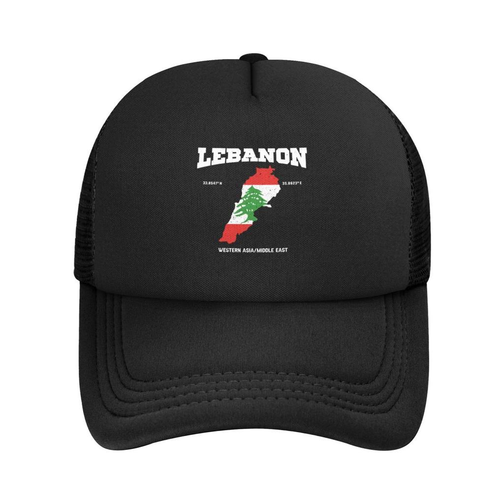 Baseball Caps Lebanon Lebanese Flag Map Mesh Hats Fashion Summer Men Women Hats
