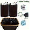 Foldable Fabric Recycling Bin with Lid, Large 140L Storage Box, Double-hole Bottle Holder with Lid, Eco-friendly