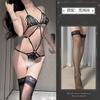 Sex underwear new sexy three-point gathering bra set hollow set strap open crotch free qqny women