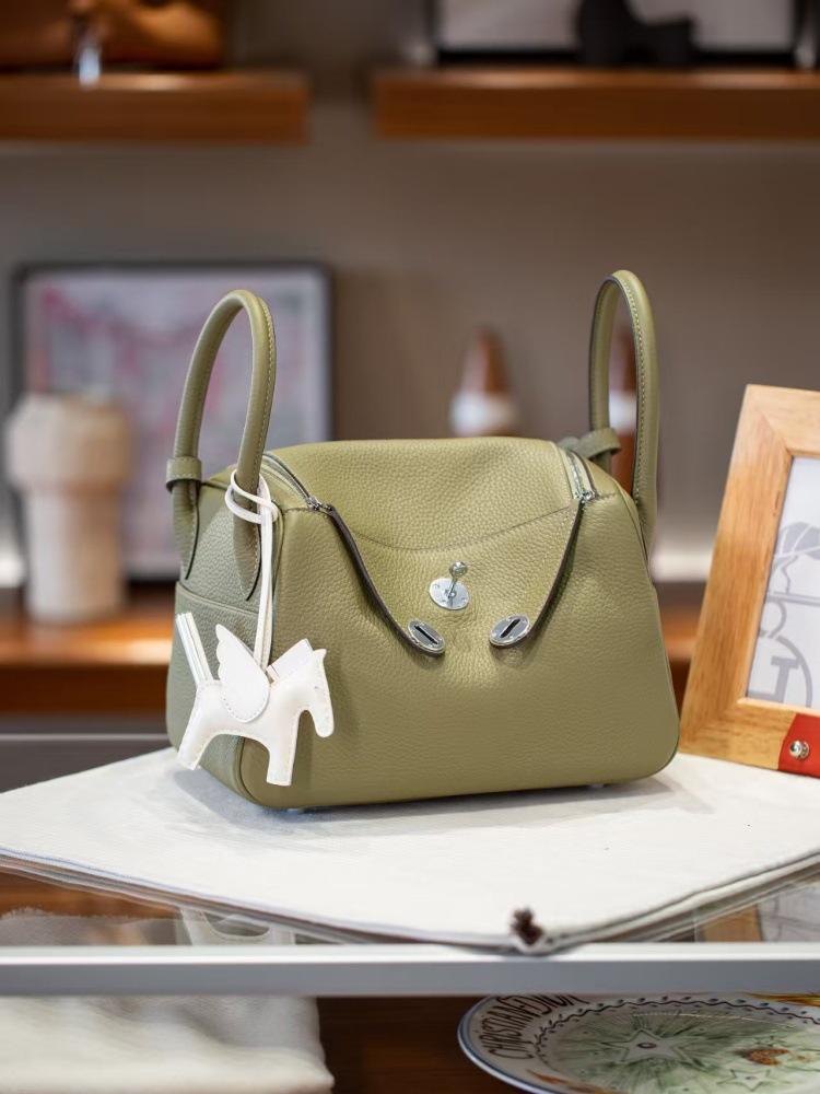 Top-grain Cowhide, 26cm Shafi Thread, Women's Doctor Bag, Genuine Leather Single-shoulder Handbag, Pillow Bag