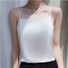 2025 Women's White Satin Camisole Tank Top: Elegant Back Design, Imitation Silk Summer Innerwear