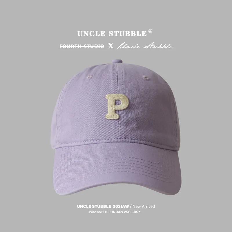 Letter P Embroidered hats Baseball Caps for Men and Woman's Adjustable Casual Cotton Sun Hats  Solid Color Visor Hats