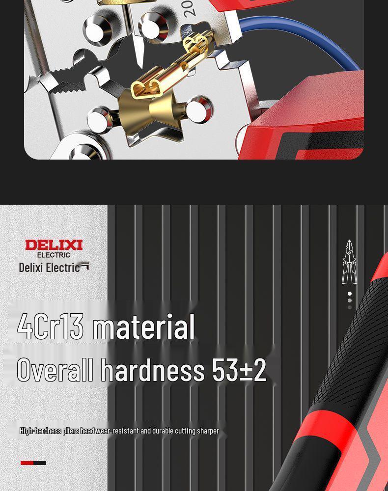 Multifunkční elektrikářské kleště: Nástroj pro stříhání, tahání, odizolování, krimpování, odizolování a navíjení drátů.