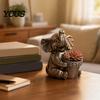 Small Green Plant Pot Cute Elephant Planter, Animal Flower Pot, Weatherproof Indoor Outdoor Baby Garden Decor Cactus Air Holder for Home