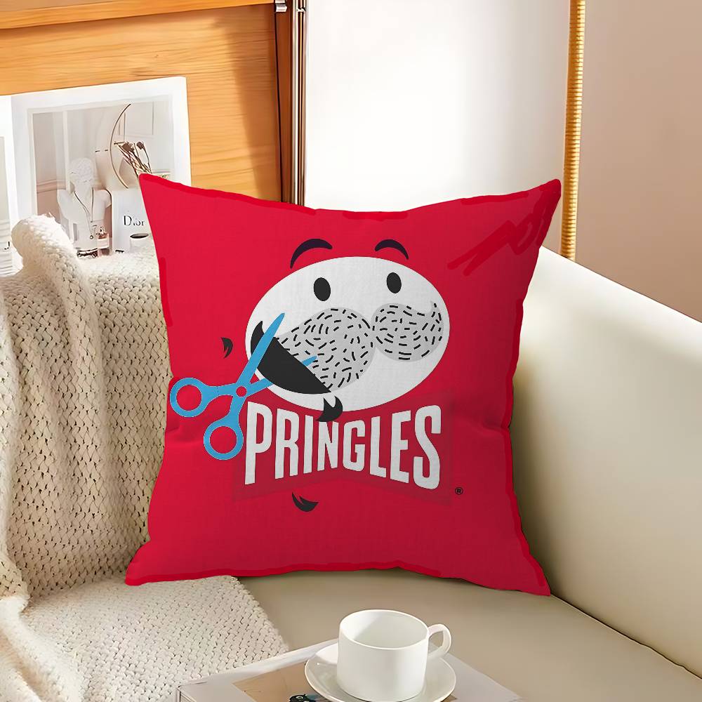 Fashion P-Pringles L-LLC Pillow Covers Cartoon Sofa Decorative Home Double-sided Printing Short Plush Cute Cushion Cover