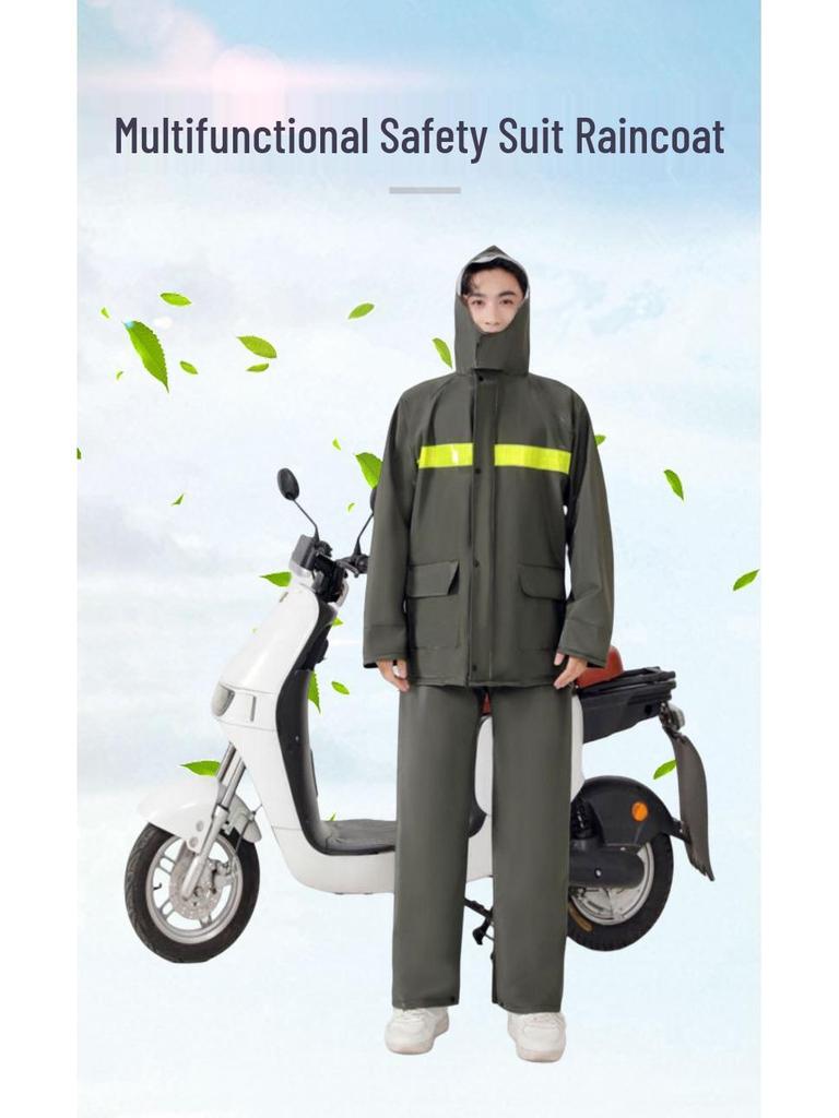 Qianan Reflective Rainproof Poncho Set for Electric Motorcycle Riders