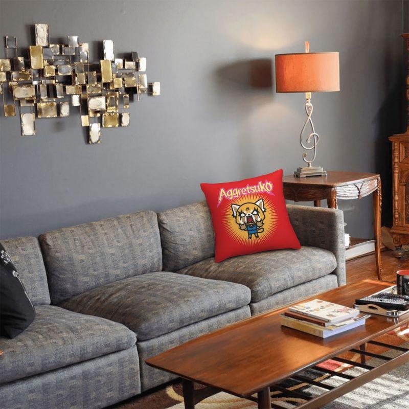 Custom Japan Anime Aggretsuko Cartoon Pillow Case 40x40cm Decor Home Modern Cushion Decoration Salon Square Pillowcase
