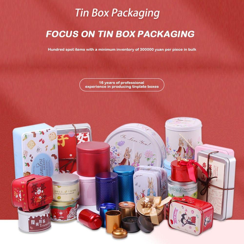 With Lid Rectangular Iron Box Rectangular Old-fashioned Iron Box High Quality Durable Metal Storage Box Pineapple Cake Packaging