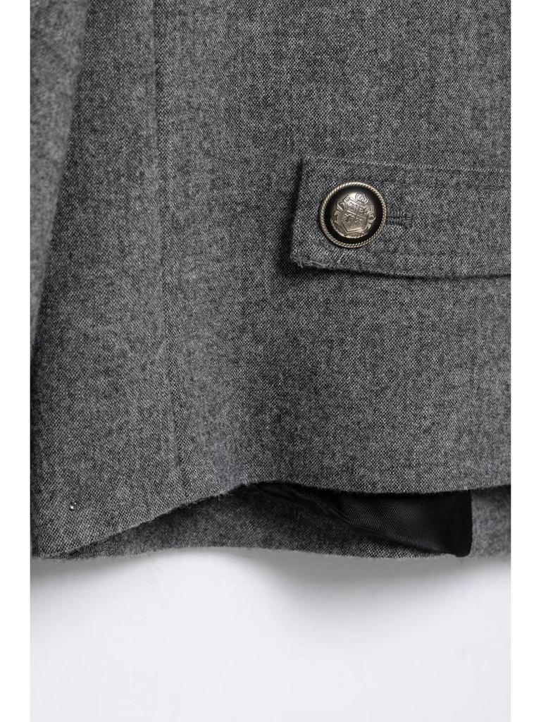 ZARZ Wool Blend Coat & Pleated Skirt Set with Button Details - European & American Style, Women's Fashion