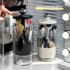 Auto Lift Makeup Brush Organizer Dustproof Brush Pencil Holder Cosmetic Storage Rack Desktop Organizer