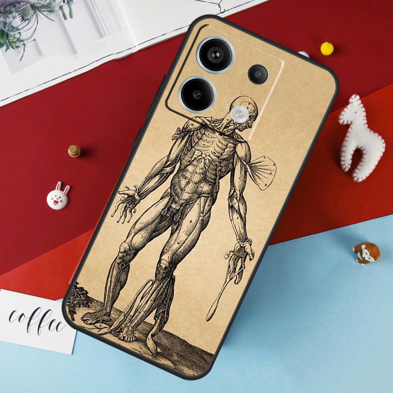 Human Anatomy Case For Xiaomi Redmi Note 13 Pro 14 12 11 10 15 Pro Plus Redmi 10C 12C 13C 14C 15C 15 Cover