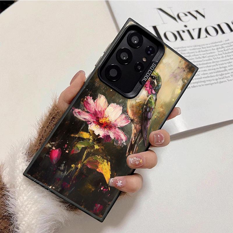 Bird Oil Painting Style Shockproof Phone Case for Samsung Galaxy S26 Edge S25 Ultra S24 FE S23 Plus S21 Cover Anti Fall Fundas