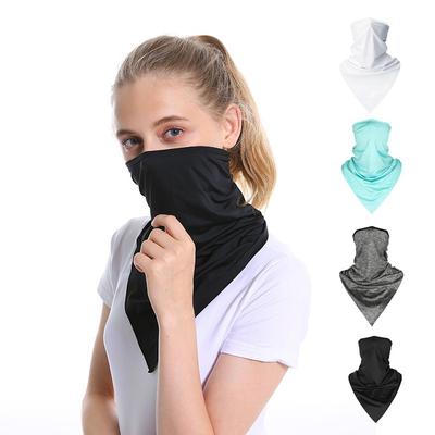 Sport all'aria aperta Donna Uomo Fascia per capelli Maschera visiera Scaldacollo Triangolo Sciarpa fresca in seta ghiacciata