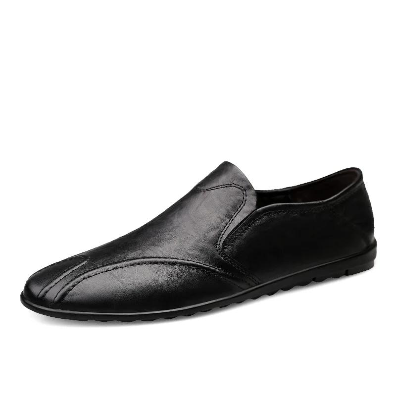 Nouvelles Chaussures en Cuir pour Hommes Grande Taille 47 Chaussures Décontractées pour Hommes Marche Extérieure Souple Chaussures pour Hommes Plates Mocassins Homme Chaussures Paresseuses Zapatos Hombre