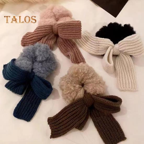 Bow Hair Rope Knit Bow Plush Hair Tie Elastic Hair Band Scrunchies Girls Ponytail Holder Hair Rope for Thick Thin Hair Accessories