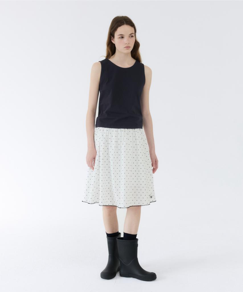 Gbh Apparel Cotton Poline Skirt / White Dot