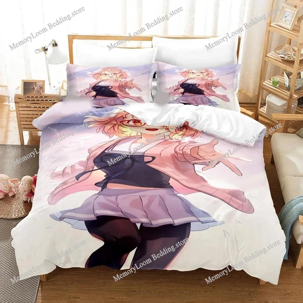 Anime Beyond the Boundary Mirai Kuriyama Bedding Set Boys Girls Twin Queen Size Duvet Cover Bed Kids Adult Home Textileextile