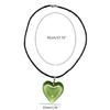 Punk Black Rope Chain Glass Heart Pendant Choker Necklace Birthday Ornament