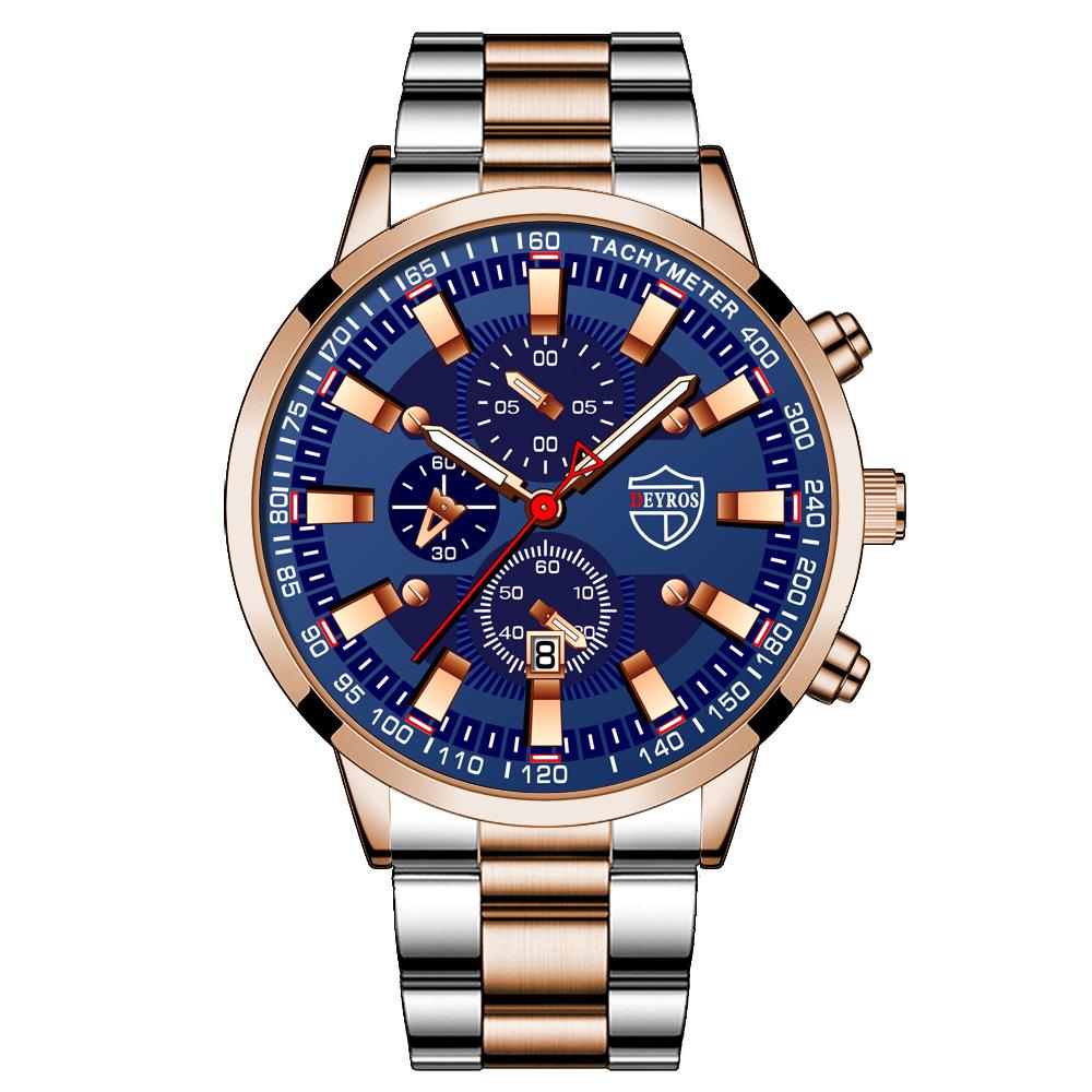 Stainless Steel Strap Watch Men'S Fashion Luminous Calendar Automatic Quartz Watch