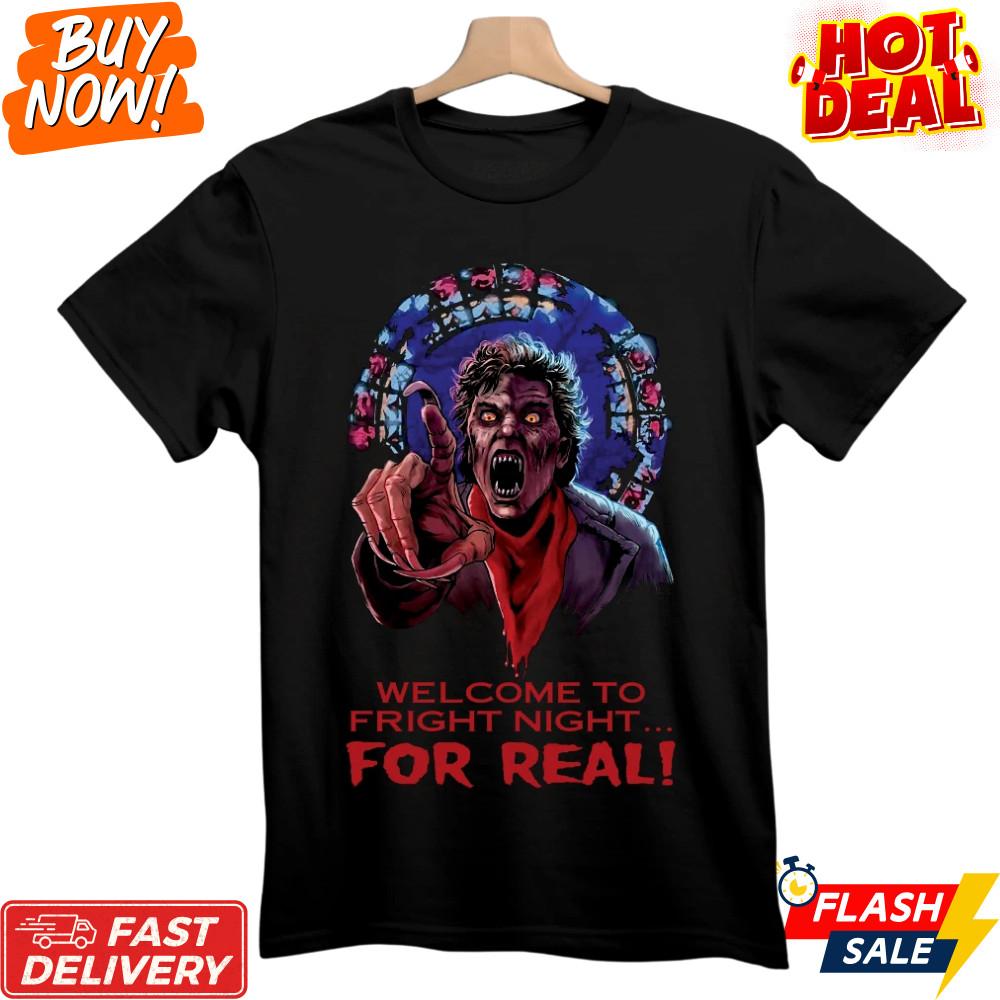 Fright Night Inspired Tee Welcome To Fright Night Retro Horror Movie Fan T-Shirt Unisex T-Shirt S