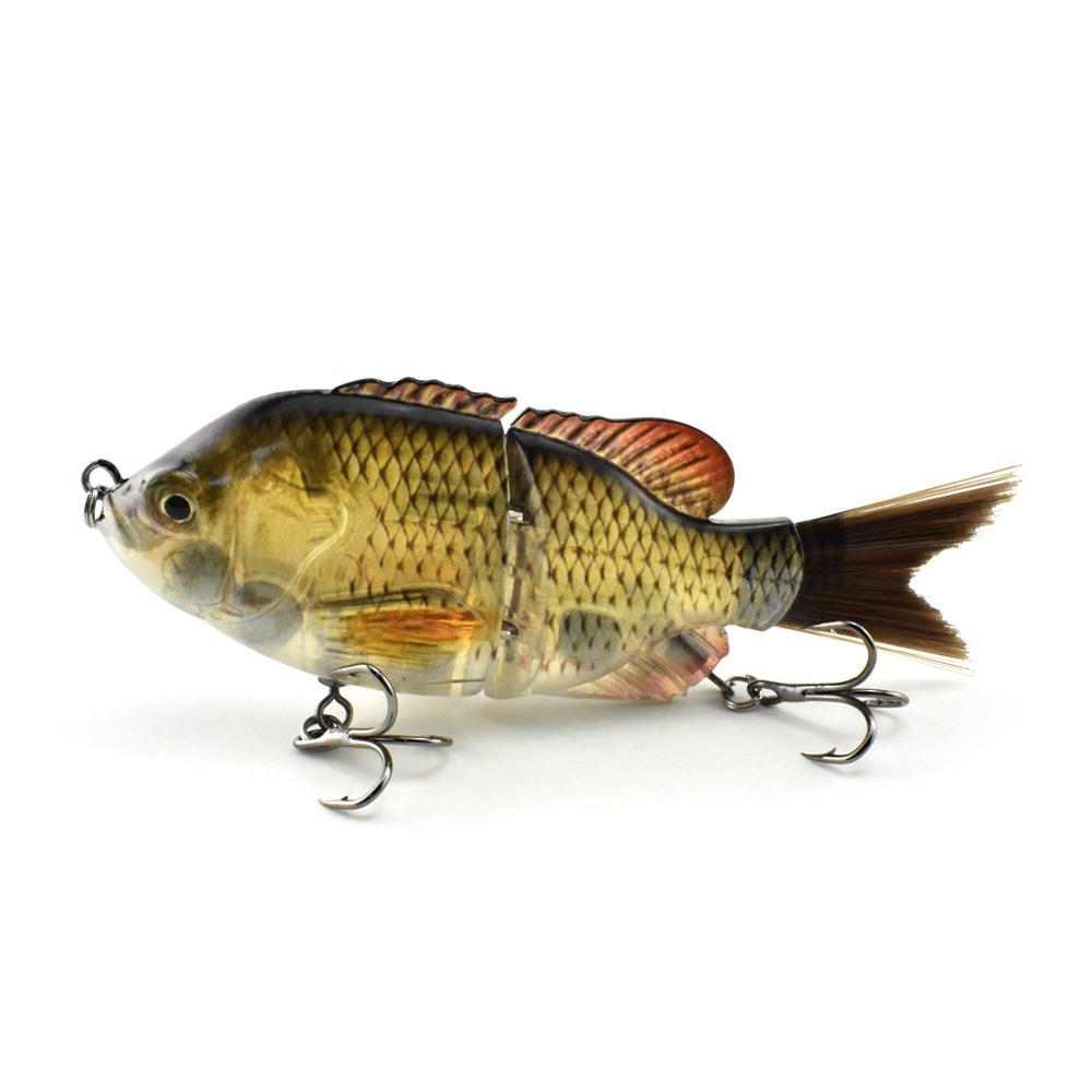 13Cm/33G Bionic Two-Section Hairy Tail Plastic Lure for Sea Fishing, Freshwater Lure, Multi-Section Realistic Full-Swimming Layer Fishing Bait