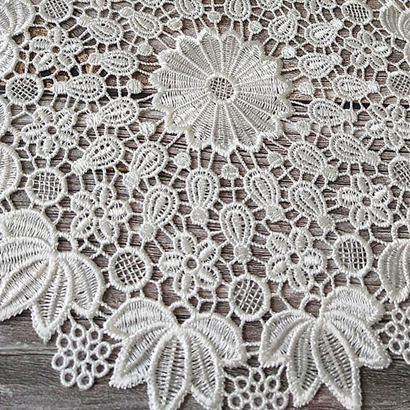 1PC Lace Round White Embroidery Table Place Mat Dining Pad Cloth Drink Placemat Cup Mug Dinner Tea Coaster Glass Doily Kitchen