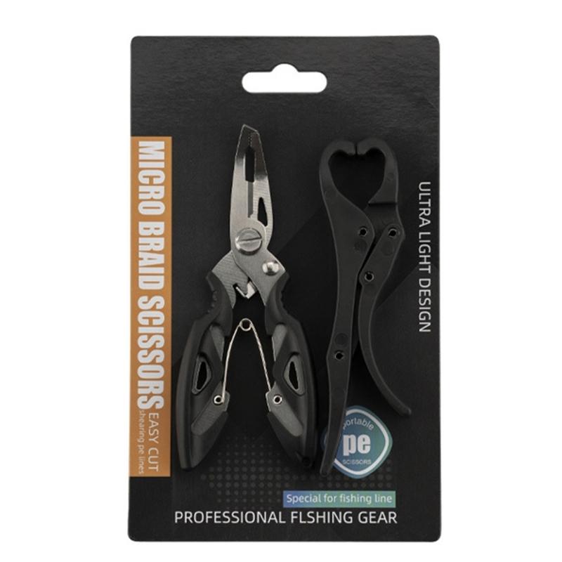 Fishes Lip Gripper Fishing Pliers Hook Remover Outdoor Fish Line Cutter Tool Comfortable Grip Scissors Fishing Accessory