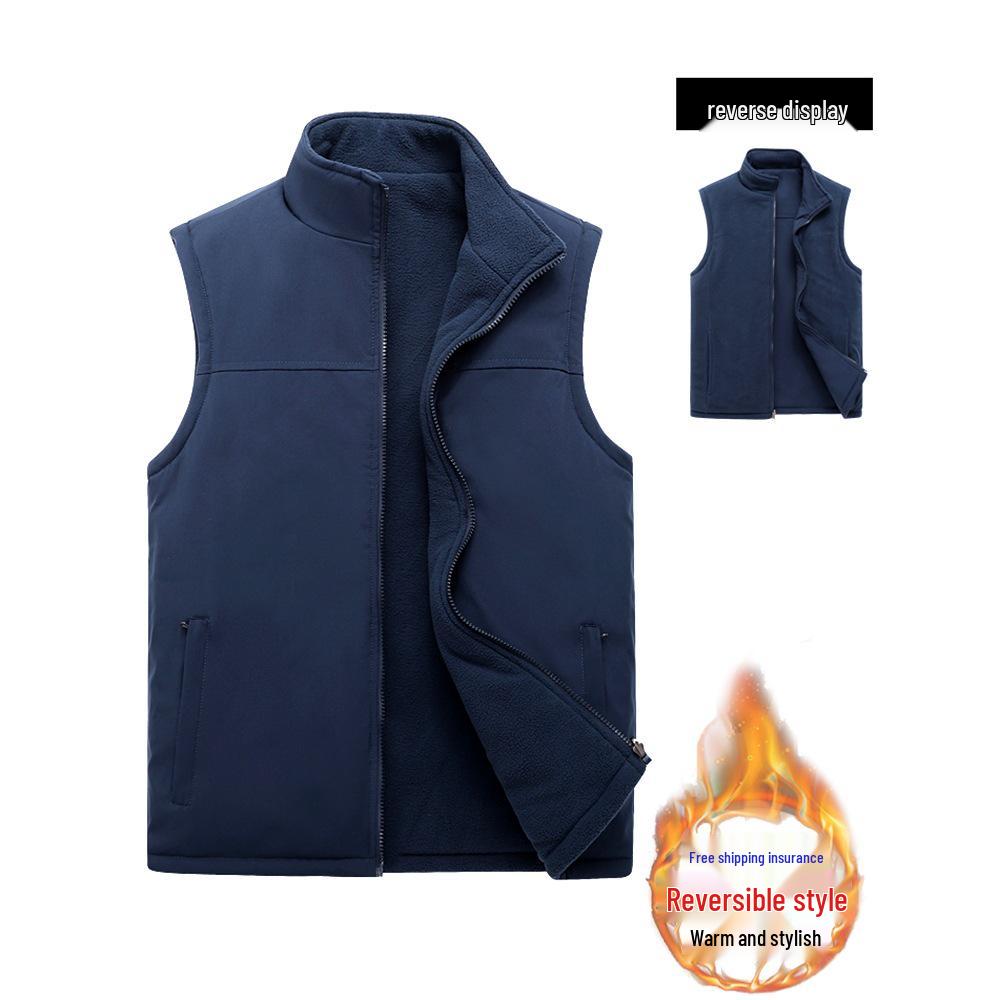 Men's Winter Fleece Vest: Thick, Warm, and Sleeveless for Middle-aged and Elderly