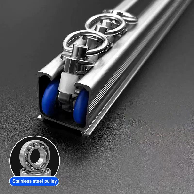 4 Pezzi Rulli per Binario Tenda Carrelli a Doppia Ruota Ruote Silenziose Scorrimento per Binario Tenda per Finestre Accessori Tenda Doccia