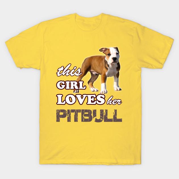 Unisex Fashion TShirt This Girl Loves Her Pit Bull Print TShirt Plus Size S-5XL T-Shirt 100%Cotton Tops O Neck Short Sleeve Tees