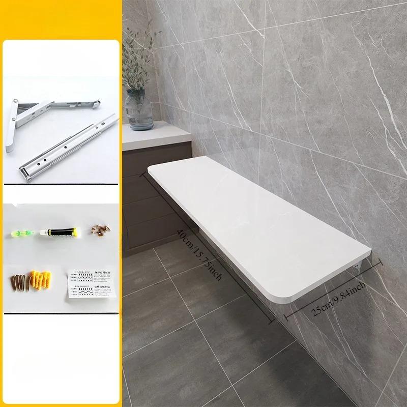 1Pc Wall Mounted Folding Table,Space Saving Wall Rack with Baffle for Home Restaurant Furniture