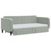Extendable Daybed with Drawers Light Grey 90x190 Cm Velvet