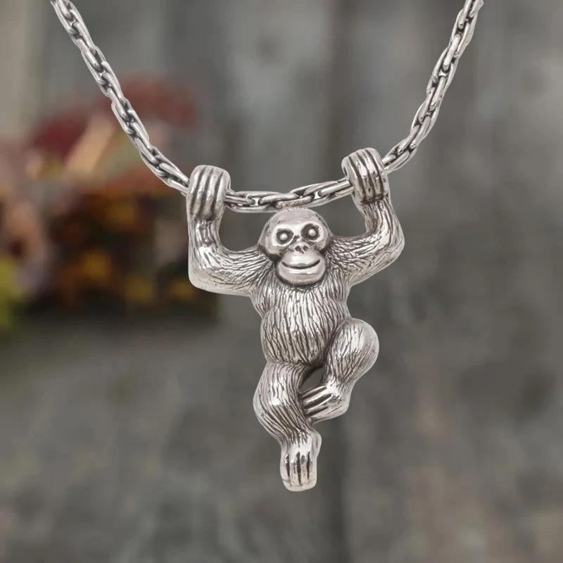 New Hip-hop Funny Gorilla Pendant European and American Style Fashion Creative Small Animal Necklace Accessories