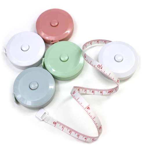 1.5m/60-inch Tape Measure [Set of 5] Double-Sided Graduations for Sewing, Dressmaking, and Crafts. Compact and Compact. Measures In Inches and Centime