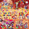 Amazing Digital Birthday Themed Party Background, Personalized Banner, Red Cartoon, Photo Backgrounds for Baby Shower for Kids
