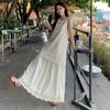 Plus Size French Style Lace Patchwork Tank Dress - Flattering & Slimming Summer Two-Piece Look