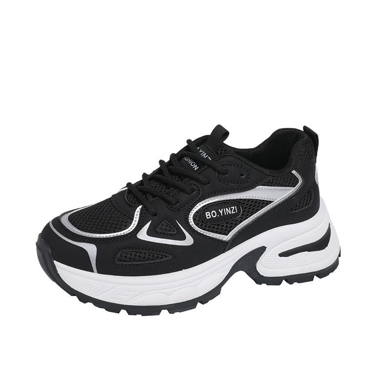 

ZY platform dad shoes small height increase new autumn and winter silver sports and leisure shoes 40 чорний